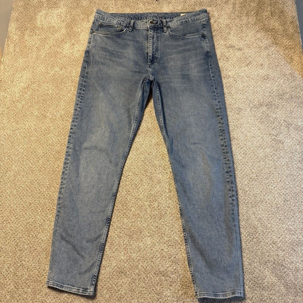 rag & bone Fit 2 Slim Jeans Men 36x32 Camber Light Wash Blue Stretch Denim